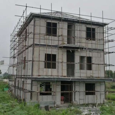 Residential house construction wall board with foam cement core material inside