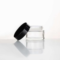 Empty face eye cream jar 15g 20g 30g 50g  frosted cosmetic glass cream jar with white black gold plastic metal lid cap