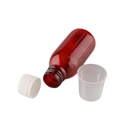 Amber Bottle Syrup 60ml 100ml Plastic Maple Syrup Bottles With Childproof Lid 500ml Medicine Syrup Bottles